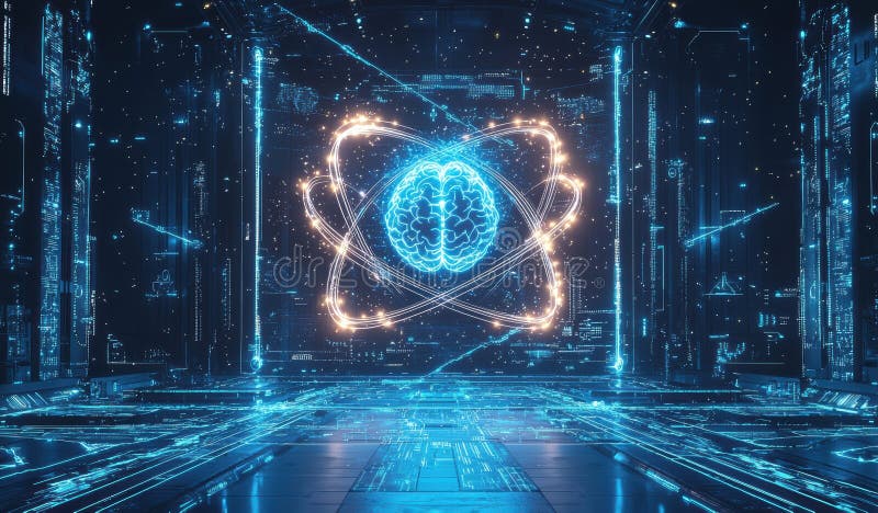 futuristic conceptual illustration showing AI-enhanced SOAR with neural network overlays and glowing connections