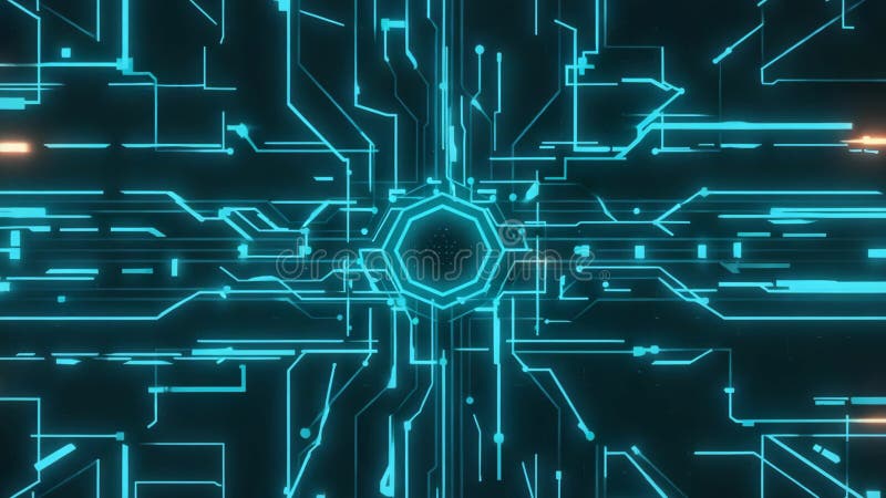 Futuristic Digital Circuitry Design for Modern Technology and Innovation Themes Generative AI royalty free illustration