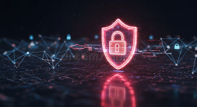 Cybersecurity shield & IT protection