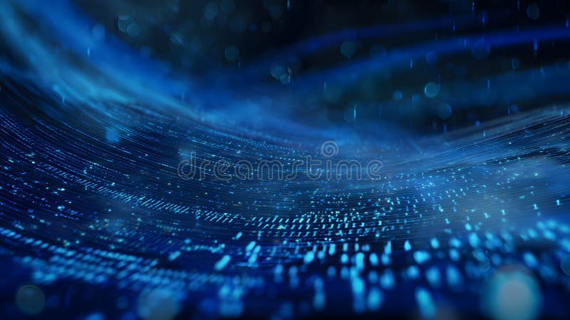 Futuristic digital flow illuminates innovation serene blue data stream background design vector illustration
