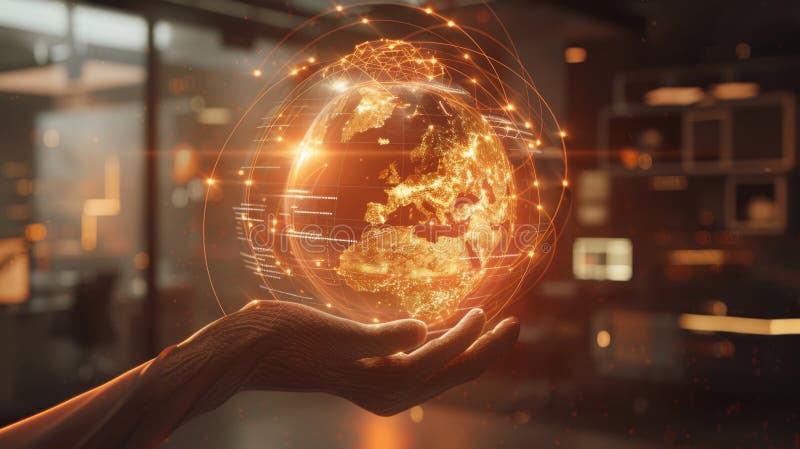 The Futuristic Digital Globe. stock images.