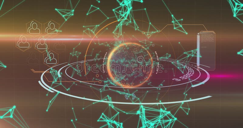 Futuristic digital globe with data and network connections symbolizes global connectivity royalty free stock photo