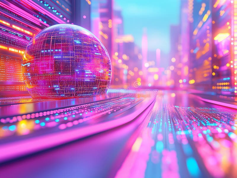 Futuristic digital globe with royalty free stock image