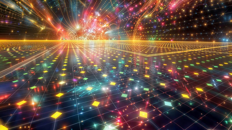 Futuristic Digital Grid, generative ai vector illustration
