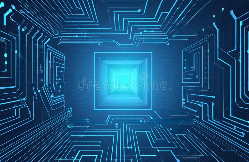 Futuristic Digital Grid Matrix Background with Abstract Art and Technology Elements vector illustration