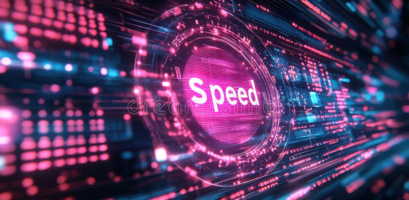Futuristic digital interface design showcasing advanced speed and technology elements royalty free stock photography