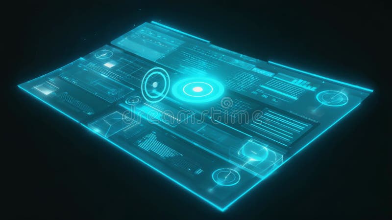 Futuristic Digital Interface Display with Holographic Elements for Technology Design Generative AI vector illustration