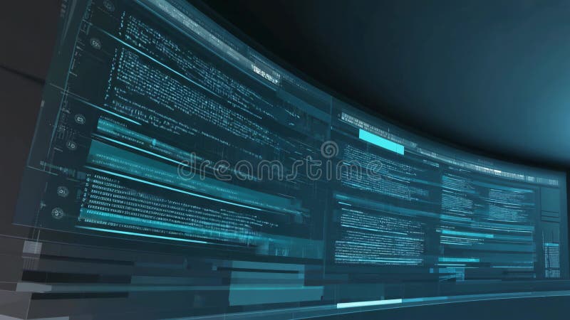 Futuristic Digital Interface with Dynamic Data Streams for Tech Innovation Designs Generative AI royalty free illustration