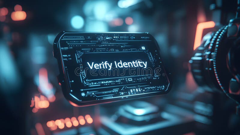 Futuristic Digital Interface with Identity Verification royalty free illustration