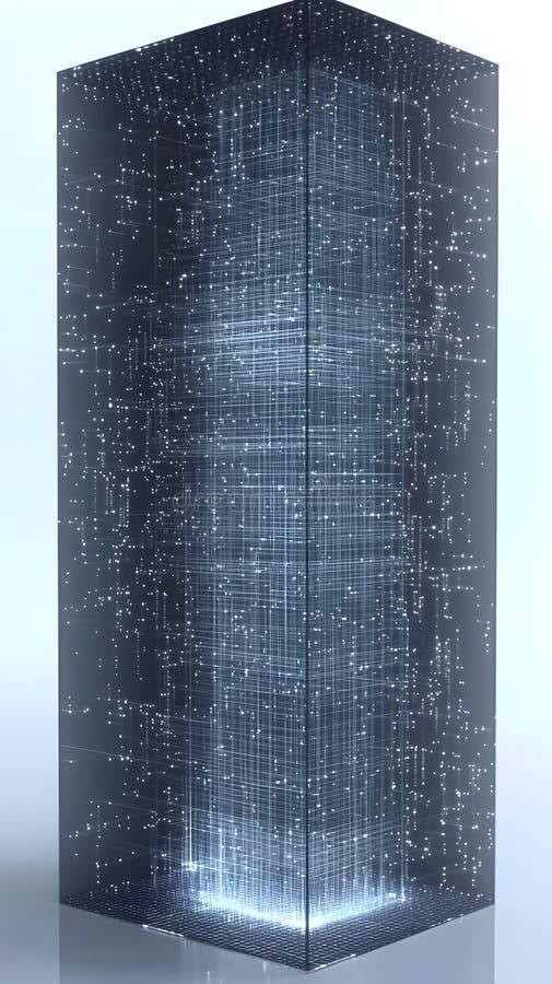 Futuristic digital matrix reflection concept stock images
