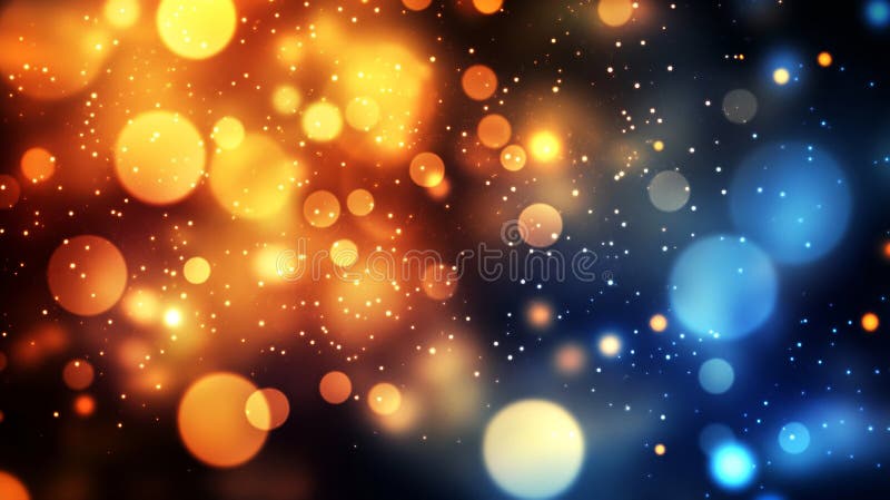 A futuristic digital wallpaper featuring an abstract neon mesh wave with golden and blue bokeh dots on a black background, symbolizing future technology, cloud storage, cyberspace, and cybersecurity.. AI generated