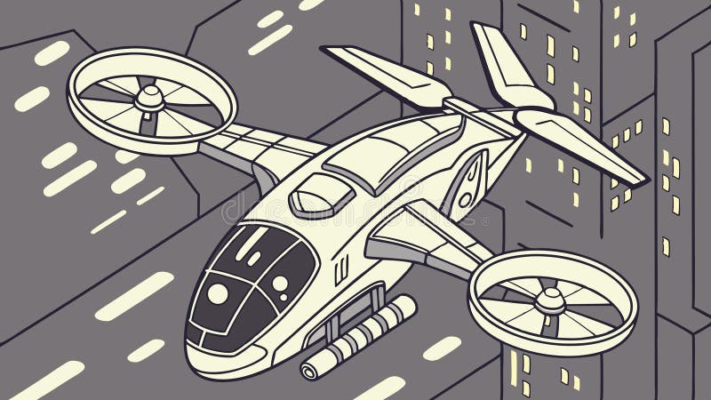 Futuristic drone illustration, modern tech aircraft, innovative aerial vehicle vector design Generative AI royalty free illustration