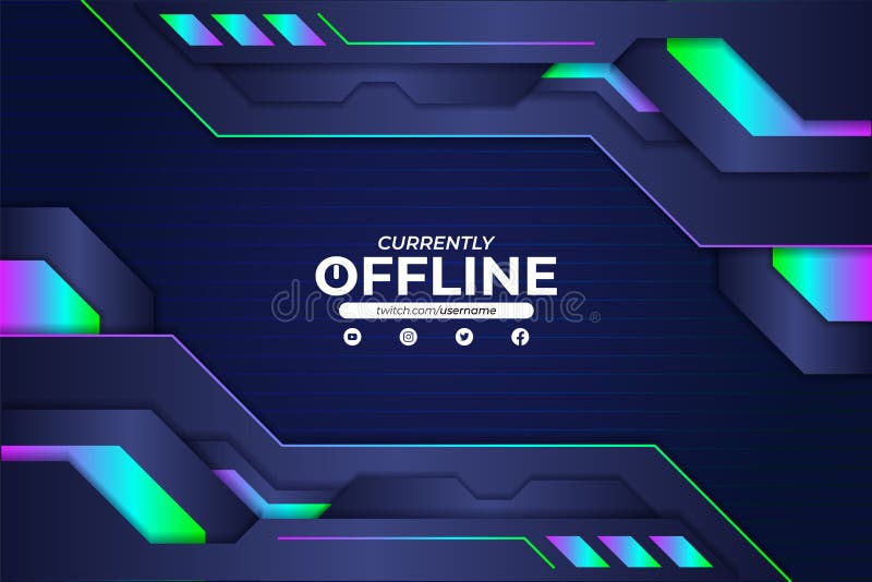 Banner Twitch nghỉ tạm thời với thiết kế tương lai hóa và nhiều màu sắc sẽ giúp cho kênh của bạn đổi mới và thu hút được nhiều người xem. Hãy thấy sự sáng tạo và tương lai hóa của thiết kế banner Twitch trong hình ảnh liên quan. 