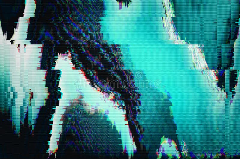 Futuristic Glitch background. Abstract pixel noise glitch error video damage like Vhs glitch. Pattern for wallpaper stock photo