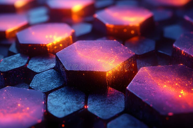 Futuristic Glowing Hexagonal Surface for High-Tech Design Generative AI vector illustration