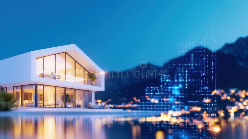 Digital interface displaying smart home controls, monitoring energy efficiency and security settings in nighttime residential environment with illuminated dashboard. Controls automation stock images, royalty-free photos and pictures