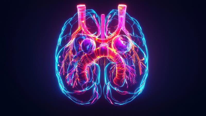 Futuristic Glowing Internal Human Organs Visual vector illustration