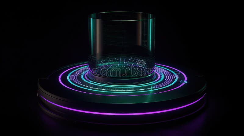 Futuristic graphic interface, technology abstract. Glowing HUD, science fiction abstract element. stock photography