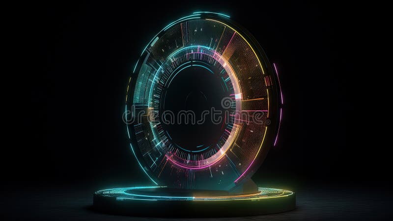 Futuristic graphic interface, technology abstract. Glowing HUD, science fiction abstract element royalty free stock photos