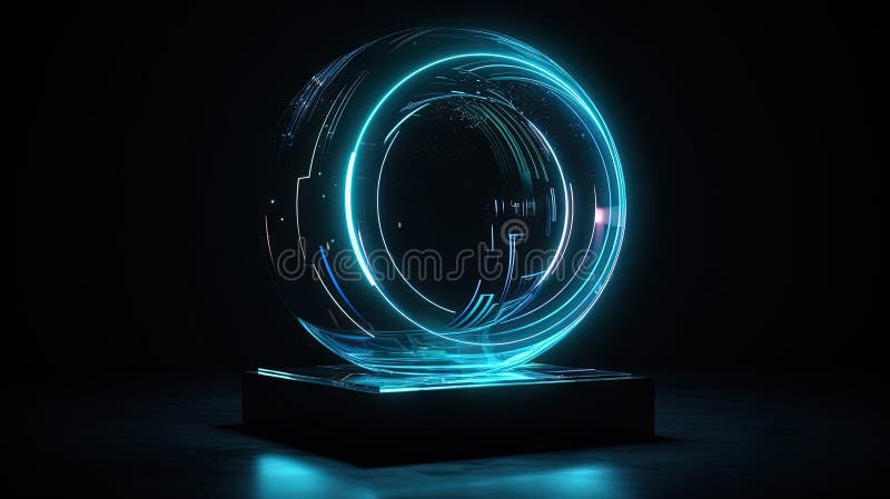Futuristic graphic interface, technology abstract. Glowing HUD, science fiction abstract element. royalty free stock photo