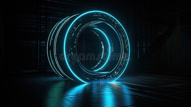 Futuristic graphic interface, technology abstract. Glowing HUD, science fiction abstract element. royalty free stock photography