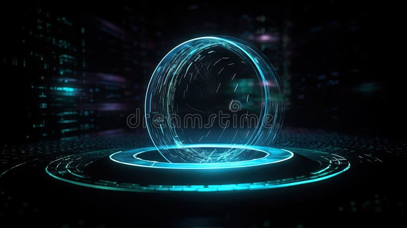 Futuristic graphic interface, technology abstract. Glowing HUD, science fiction abstract element royalty free stock image