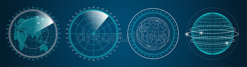 Futuristic graphic user interface HUD UI vector set vector illustration