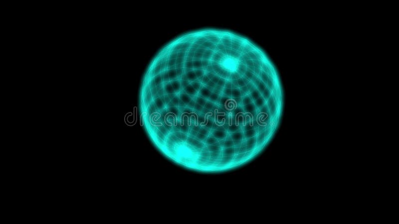 Futuristic green globe matrix floating in space abstract vector illustration