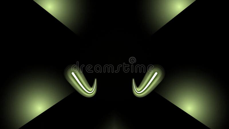 Futuristic green glowing lights with abstract shapes and soft illumination in a dark background setting for technology concepts stock illustration