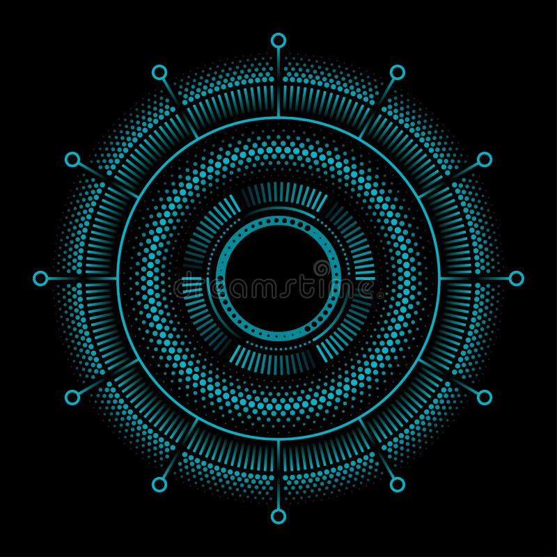 Futuristic head-up display on black background. vector illustration