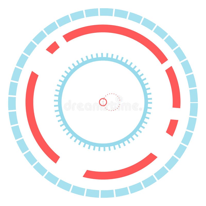Futuristic head up display - HUD - interface with target and circular elements forming a technological background, ideal royalty free illustration