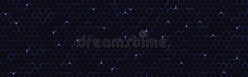 Futuristic hexagon background with glowing neon lights and high-tech pattern. Medical or presentation texture. Research backdrop royalty free illustration