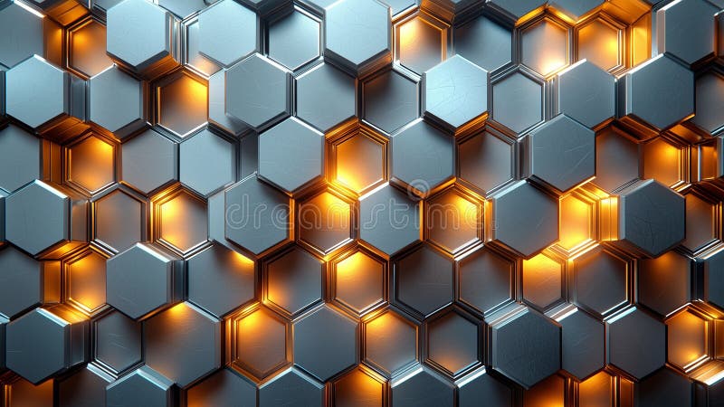 Futuristic hexagonal geometric backgrounds royalty free illustration