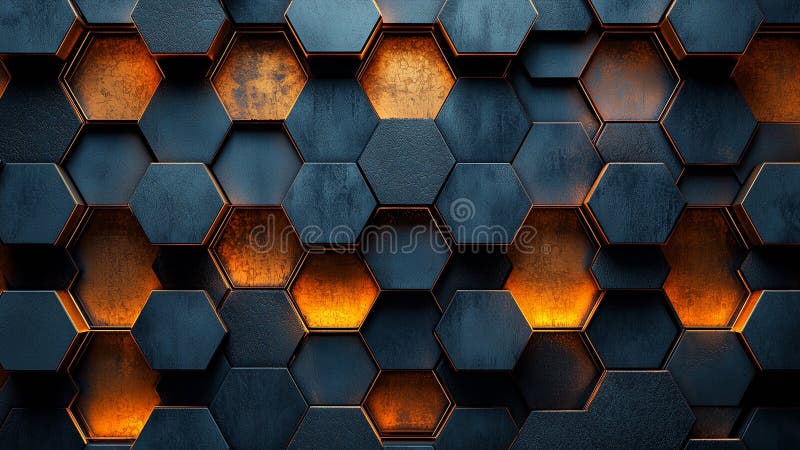 Futuristic hexagonal geometric backgrounds stock illustration