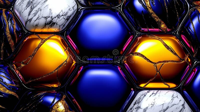 Futuristic hexagonal geometric backgrounds royalty free illustration