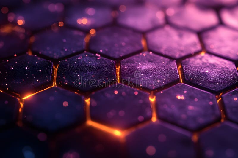 Futuristic Hexagonal Pattern with Glowing Edges for Technology and Design Generative AI royalty free illustration