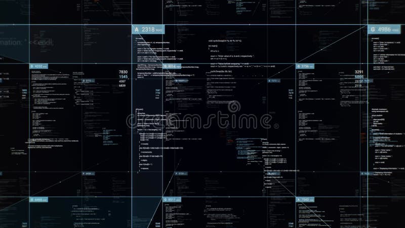 Futuristic Hi Tech Graphic Interface With Digital Code And Data Futuristic Hi Tech Graphic Interface With Digital Code And Data
