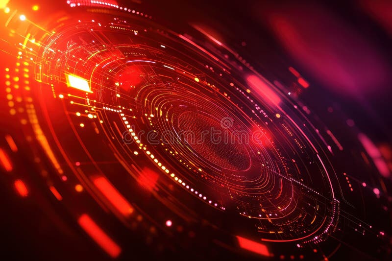 Futuristic High-Tech Banking Environment with Cryptographic Elements and Digital Circuits stock image