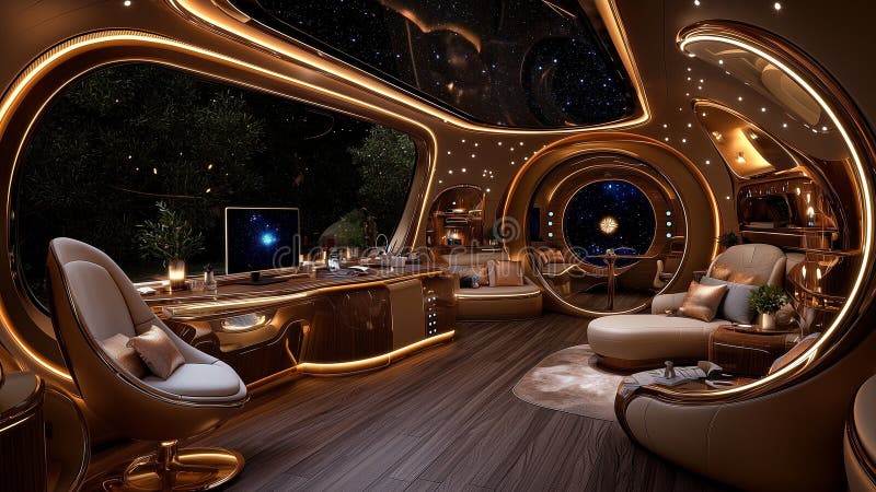 Modern Futuristic Home Office Advanced Technology Stylish Interior Design Stock Photos - Free & Royalty-Free Stock Photos from Dreamstime