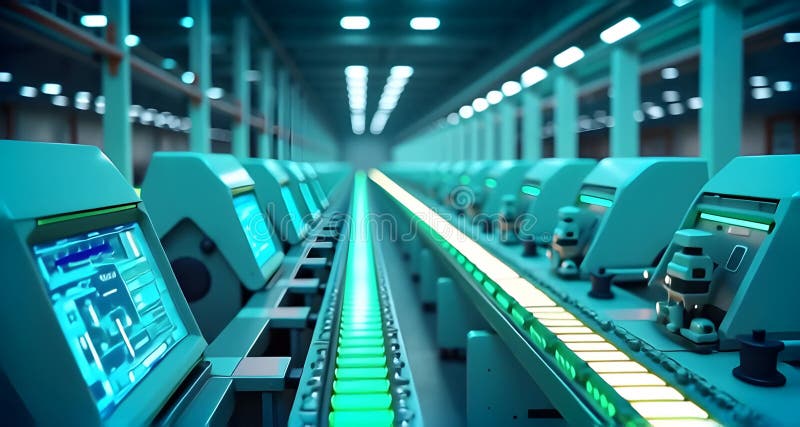 Futuristic High-Tech Workstation: Precision in Automation stock illustration