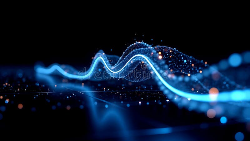 Futuristic HighContrast 3D Graph Visualizer med växlande datanoder royaltyfri illustrationer