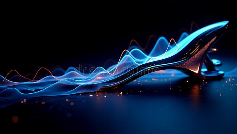 Futuristic HighContrast 3D Graph Visualizer med växlande datanoder royaltyfri illustrationer