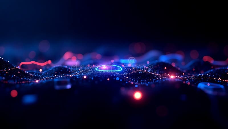 Futuristic HighContrast 3D Graph Visualizer med växlande datanoder stock illustrationer