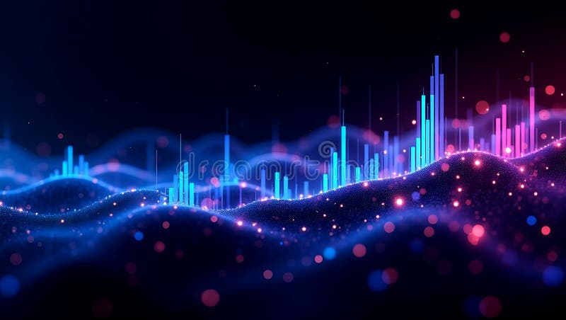 Futuristic HighContrast 3D Graph Visualizer med växlande datanoder vektor illustrationer