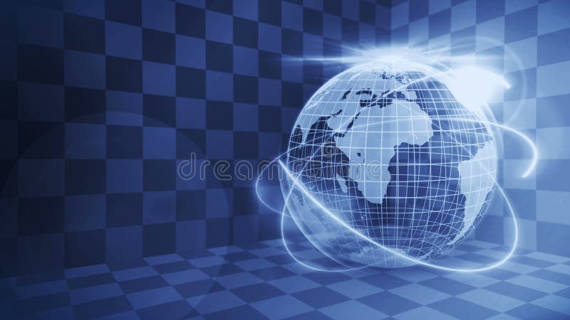 Futuristic hologram planet earth. Business success concept. Cyber loop animation. Earth globe 3d with business technology. royalty free illustration