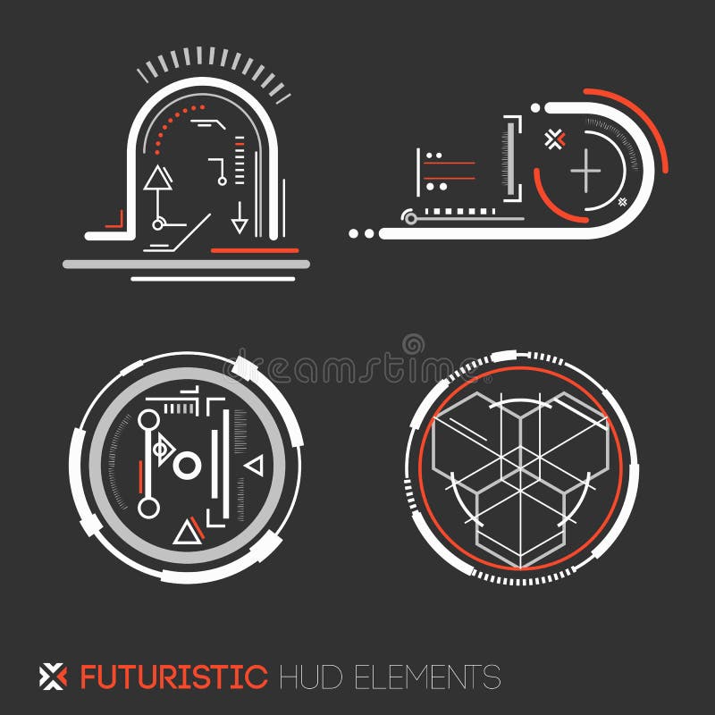 Futuristic HUD elements vector illustration