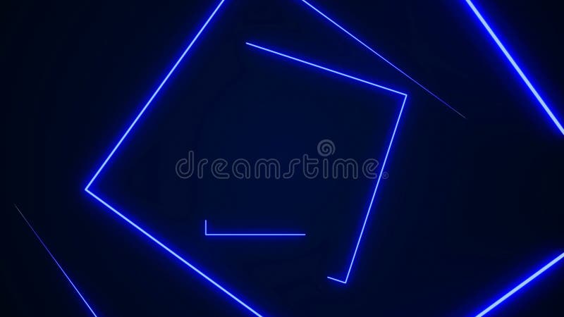 Futuristic HUD rectangle tunnel seamless loop. 4K Neon motion graphics for LED