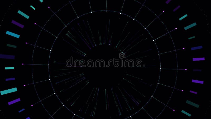 Futuristic HUD technology background animation. Digital Circular motion graphic. Cyber technology vector illustration