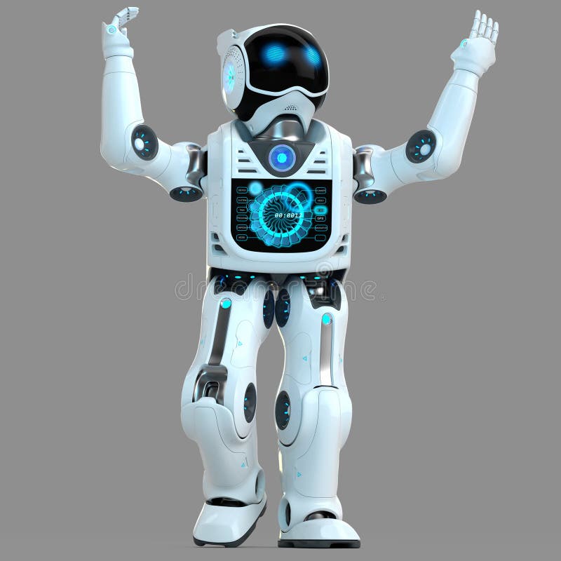 A futuristic human robot design possessing intelligent movement and adaptation abilities. royalty free illustration