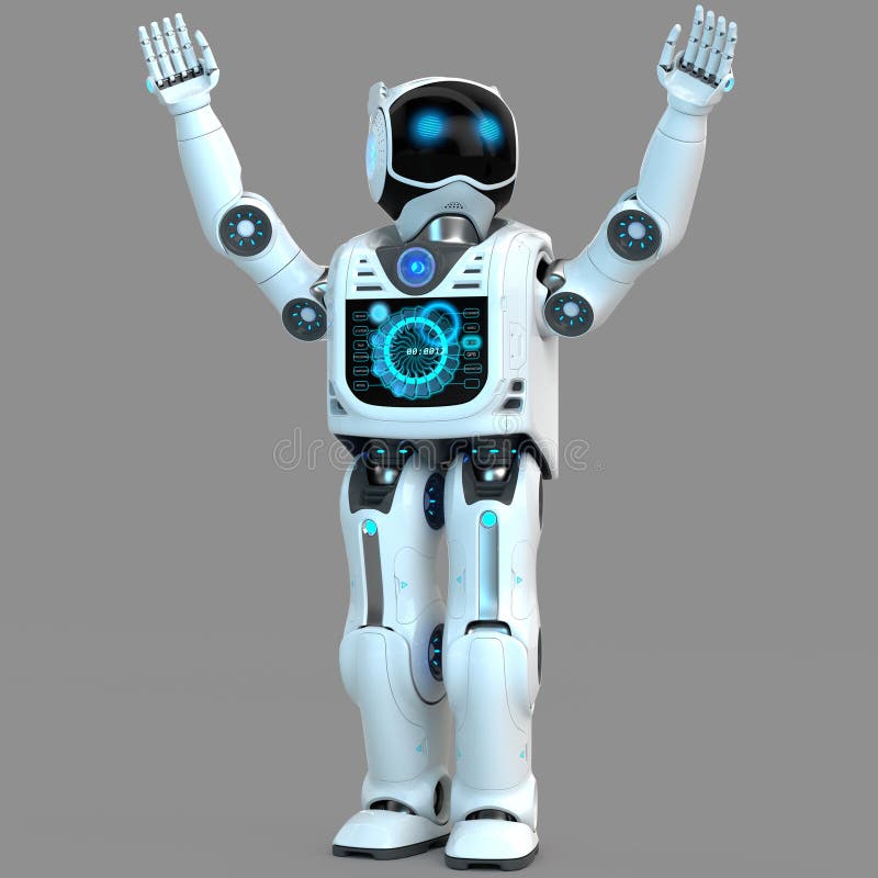 A futuristic human robot design possessing intelligent movement and adaptation abilities. royalty free illustration